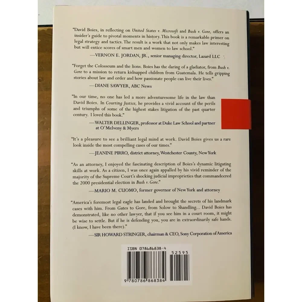Courting Justice; Hardcover David Boies 2004 First Edition